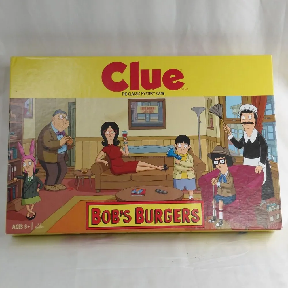 Clue Bob's Burgers Edition Board Game 2018 Open Box Brand New Sealed Pieces